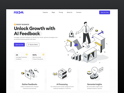 Feedal Saas Website Landing Page UI 3d animation branding design graphic design image app logo motion graphics ui