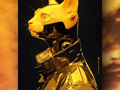 💛🧡🖤 ai branding cat daliy design illustration poster print