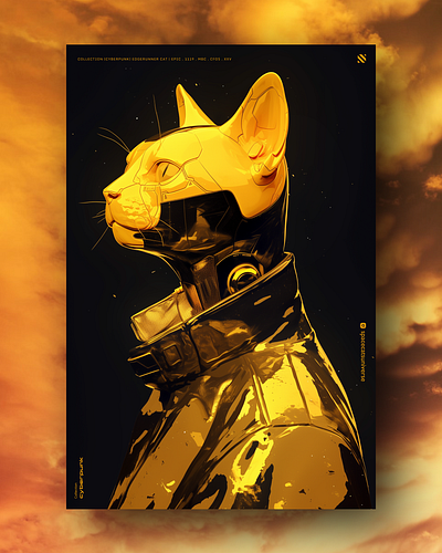 💛🧡🖤 ai branding cat daliy design illustration poster print