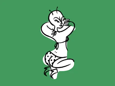 Alien twerk 👽 alien design doodle funny illo illustration lol sketch twerk