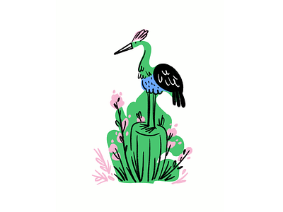 Sitting pretty 🦢 bird crane design doodle funny illo illustration lol sitting sketch
