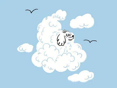 Who's a good cloud?? Who's a good cloud! Oh yes you are! 🐩☁️ cloud design dog doodle funny illo illustration lol meme sketch