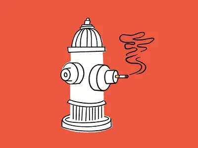 Just a little something to take the edge off 🚬 design doodle fire hydrant funny illo illustration lol sketch smoke