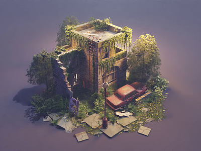 Last of Us Tutorial 3d blender diorama envrionment game art illustration isometric last of us process render tutorial