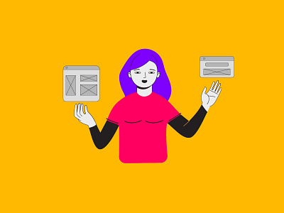 Wireframing purple sketch