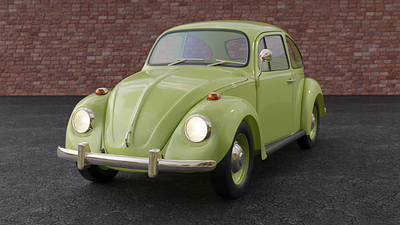 VolksWagen 1200 Type 1 (Beetle) 1967 3D model 3d 3d model beetle blender car modeling type1 vintage vizualization volkswagen