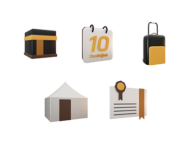 Eid al-Adha 3D Icons 3d 3dicon 3dillustration 3dmodeling 3dobject blender eidaladha hajj icondesign qurban
