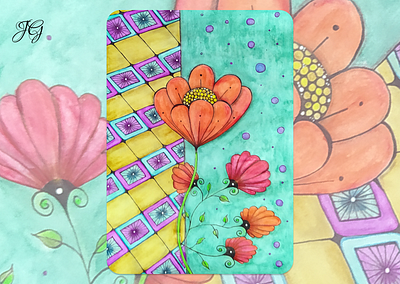 Floral Mosaic | Zentangle art handmade ilustration zentangle