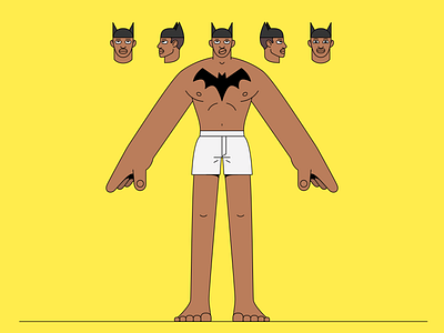 BTMN-WIP.01 batman body btmn character concept design expressions face illustration lines man proportions vector wip