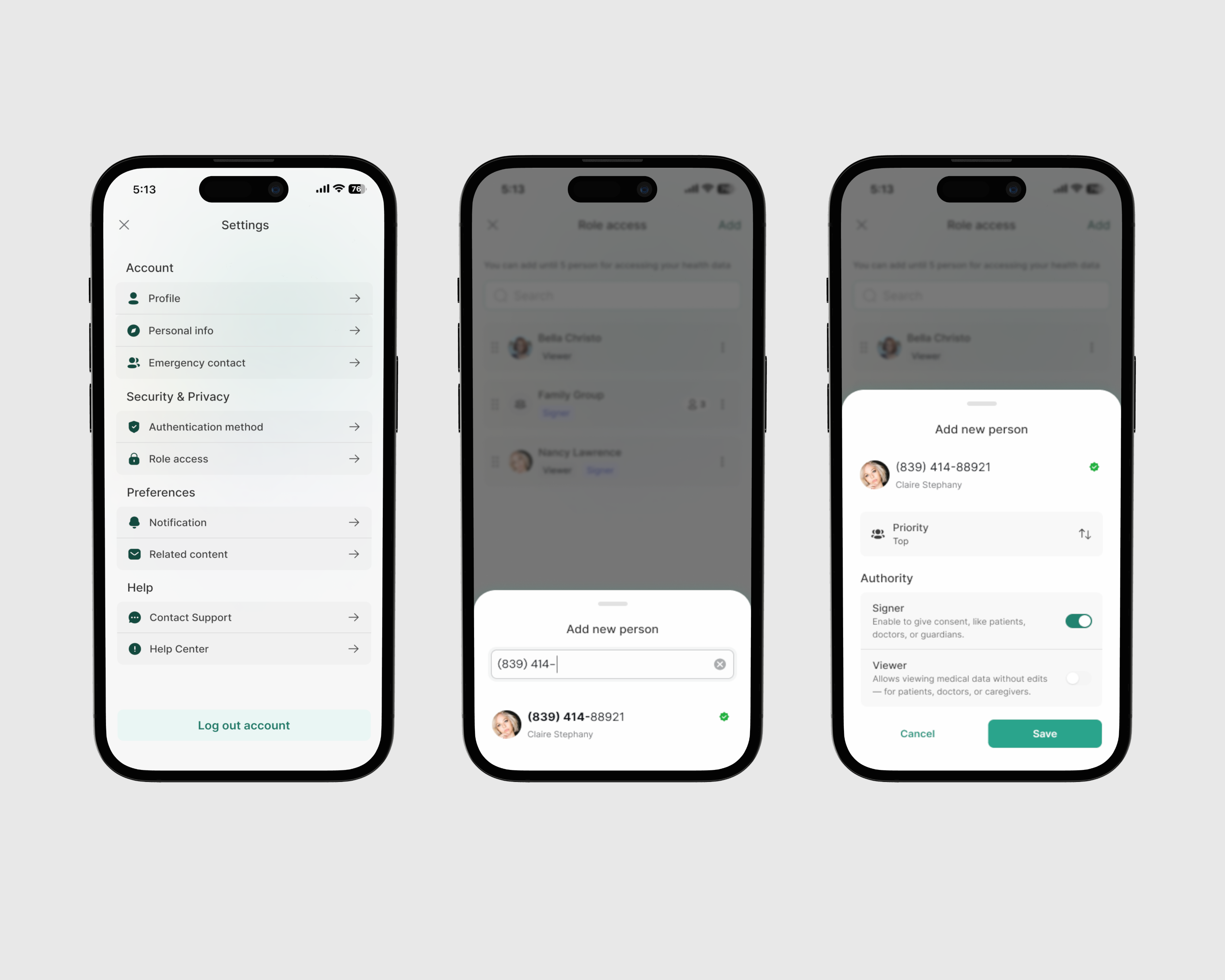 🧩 Right Access, Right People, Right Time access clean look healtcare minimalist mobile app roles security settings setup simple ui ux