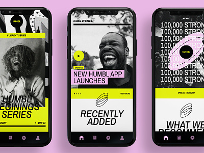 Humbl Concept app bold ios pink type typography ui ux