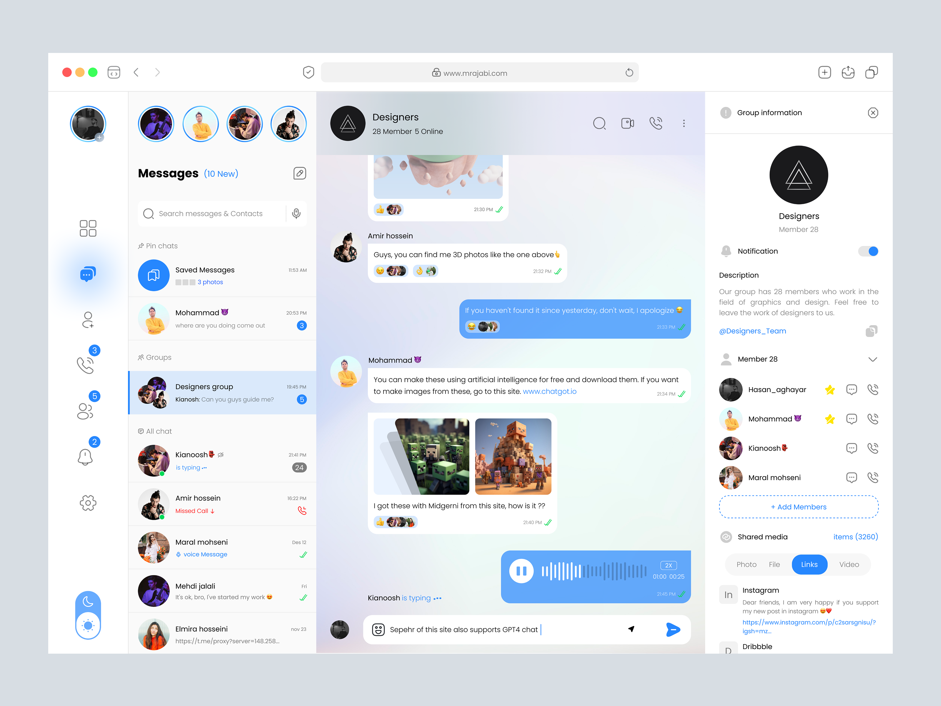 Modern Chat UI – Seamless Messaging Experience by Mohammad Rajabi ...