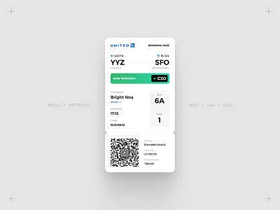 Project Interface 001 - Boarding Pass boarding pass graphic design interface ui