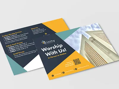 Church Postcard Design adobe indesign design graphic design mockup postcard postcard design print design typography vector