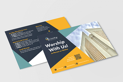 Church Postcard Design adobe indesign design graphic design mockup postcard postcard design print design typography vector