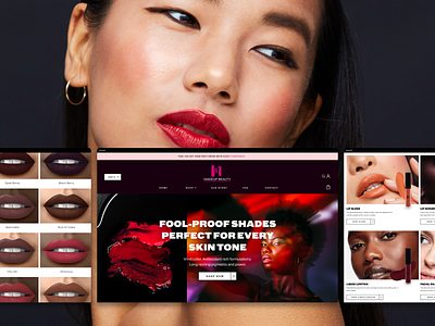 Madeup Beauty – Website Design beauty ecommerce email design female feminine lips lipstick makeup responsive website design shopify skincare web design website design