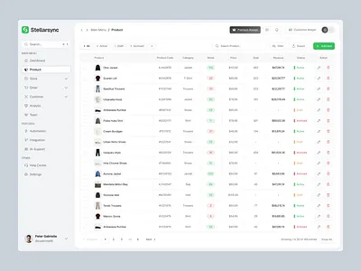 Stellarsync - SAAS CRM Dashboard Prdocut Page animation cards clean crm customer relationship management dashboard design overview saas saas dashboard sales sales dashboard sales report smooth table ui uiux