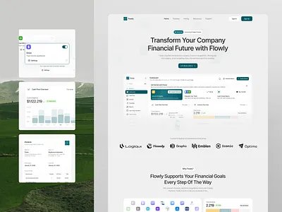 Flowly - SaaS Financial Management Landing Page [Home Page] clean design design finance finance saas financial financial management landing page money management saas saas landing page saas website ui ui design uiux ux web website