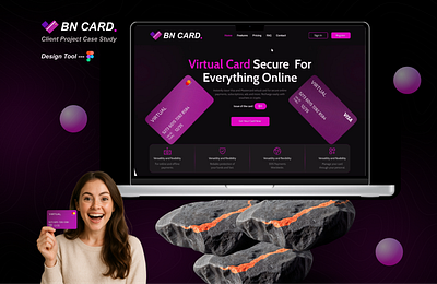 BN CARD – Digital Business Card Website Design app card design digitalbussinesscard finance financial landing page mobile app ui uiux wallet web design website