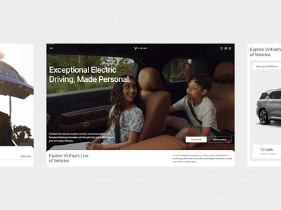 EV Vehicle Landing Page - Vinfast Unnoficial Redesign animation ev vehicle landing page ev vehicle website landing page landing page design website website design