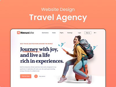 Travel Agency Landing Page agency website creative design creativity design holiday tour website landing page mockup travel travel agency travel agency website ui ui design ux web design website design