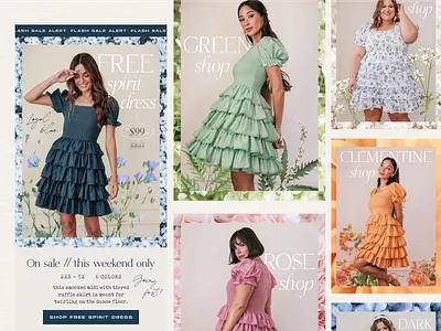 JK Clothing – Dress Email Design clothing dress email email campign email design email marketing email template email templates fashion feminine floral flowers klaviyo klaviyo template mailchimp template