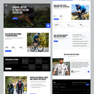 Cycling landing page concept bikingwebsite black blue cycling ecommerce interactiondesign landingpagedesign sports ui uidesign uidesigner uiux webdesign webdesigner