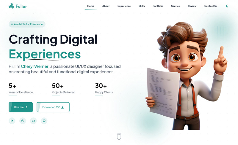 Personal Portfolio UI Design Image 0
