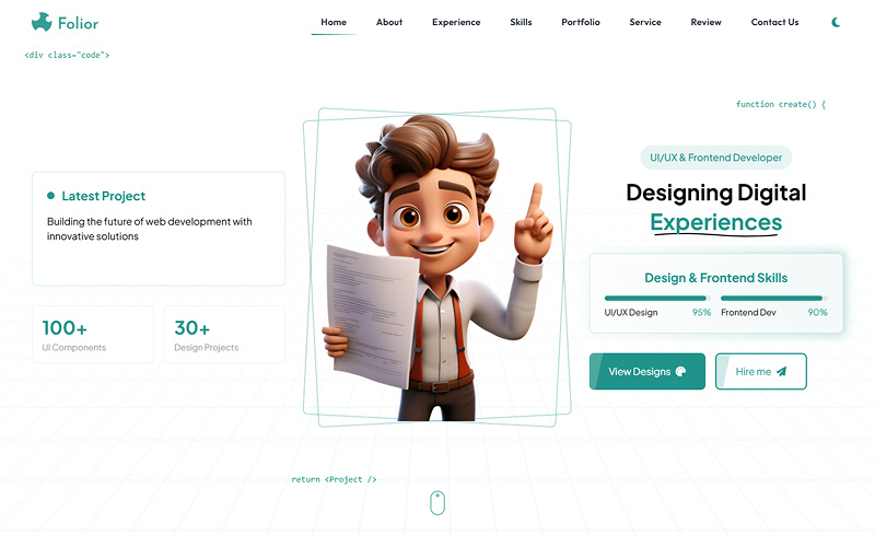 Personal Portfolio UI Design Image 5