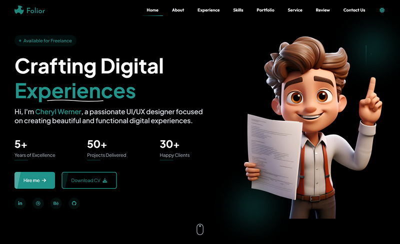 Personal Portfolio UI Design Image 4