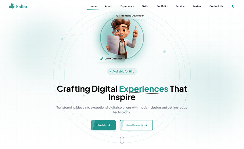 Personal Portfolio UI Design Image 2