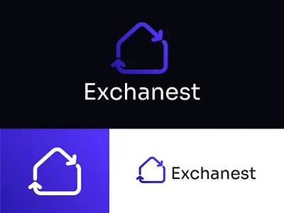 Exchanest – Logo Design for Web3, Crypto, Saas Tech Platform brand identity branding buy crypto logo defi fintech logo futuristic identity home logo logo logo design logo designer modern logo saas startup branding sell startup identity swap token trade web3 logo