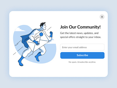 Newsletter Pop-up Overlay UI | DailyUI - 016 daily ui challenge dailyui dailyuichallenge day 016 designchallenge newsletter newsletter pop up newsletter signup popup popup design popup ui popup window product design ui ui design uiux user interface user interface design ux design