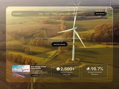 Another Concept of AEROWATT | Clean Energy Hero Section bebasneue blackandwhite cleanenergy dmsans eco energydesign energyefficiency environmentaldesign fontpairing greenenergy herosection landingpage minimaldesign modernui sustainabletech techlandingpage typographydesign uidesign webdesign windenergy