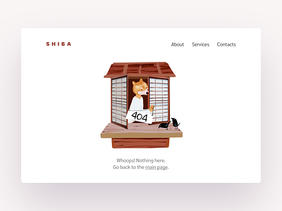 404 page for a dog-walking website design tools dog dog app graphic design illustration japan shiba inu ui web design web page