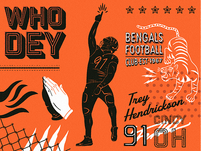 Trey Hendrickson bengals collage digital art football illustration nfl