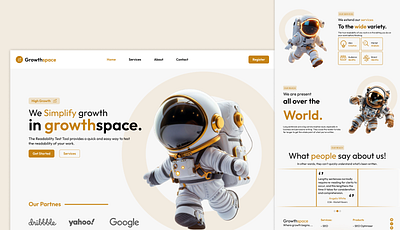 GrowthSpace - Website Landing Page UI design graphic design growthspace landing page ui ui design uiux ux design uxui web website website design websites