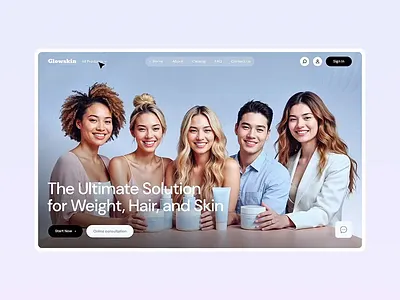 Glowskin - Skin Care Website Design beauty beauty products cosmetic cosmetics cosmetics website e commerce website ecommerce hair product makeup online store shopify skin care skincare skincare e commerce skincare products skincare website skincare website design ui ux web design website design