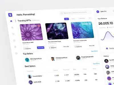 Spora - NFT Marketplace Dashboard blockchain clean crypto art cryptoart dashboard dashboard design ethereum graphic design marketplace nft dashboard nft market nft marketplace nftart nfts platform product design rarible ui design uiux webflow