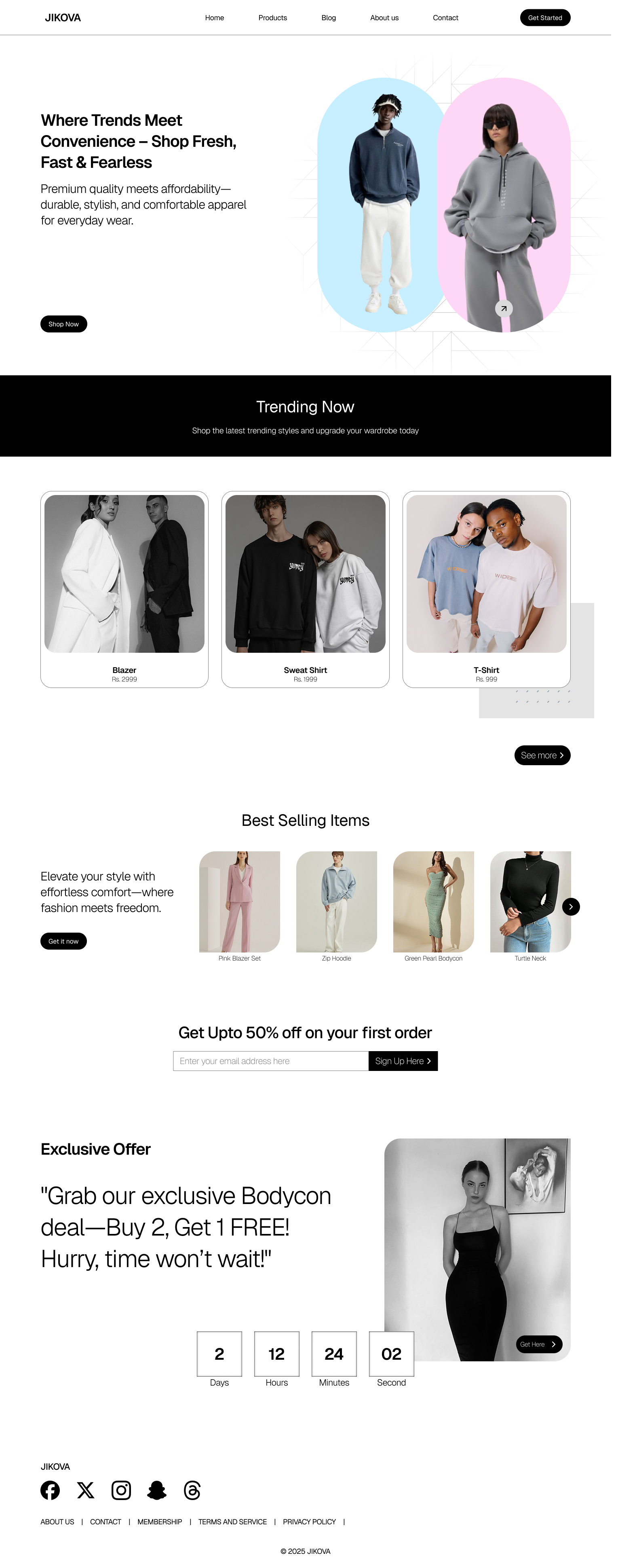 Landing Page - JIKOVA animation minimalist ui