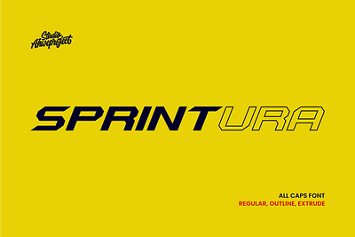 Sprintura - All Caps Sport Font speed design.