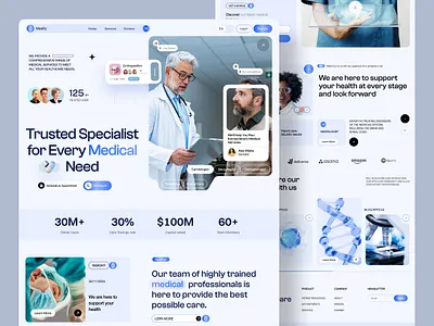 Medical Website Design appointment booking clinic doctor health care health care website healthcare landing page medical medical service website minimal design modern design pharmacy uiux user interface user interfeace web design web page website