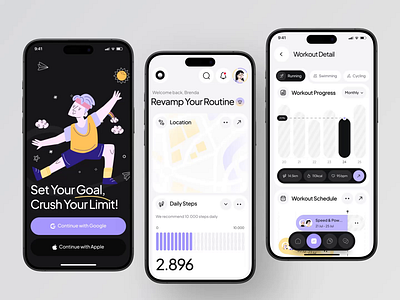 Workout Tracker App Animation 🏋🏻 activity activity app activity tracker app animation apps apps design daily task app illustration management app mobile apps motion graphics personal trainer running app task trainer app ui design ui ux user interface workout app