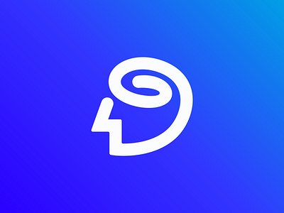 Human head + Spiral Logo app brand identity cognitive color gradient graphic design growth head healing health human line logo logo design mind minimal modern spiral spiritual wellness