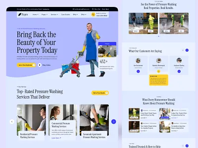 Pressure Washing Company Website Design cleaning homeimprovement homepage homerepair housecleaning landing landing page powerwash pressurewash pressurewashing pressurewashingcompany redesign roofcleaning washing web webdesign website website design wordpress website