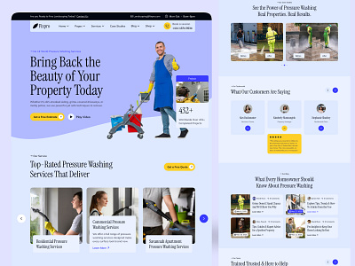 Pressure Washing Company Website Design cleaning homeimprovement homepage homerepair housecleaning landing landing page powerwash pressurewash pressurewashing pressurewashingcompany redesign roofcleaning washing web webdesign website website design wordpress website