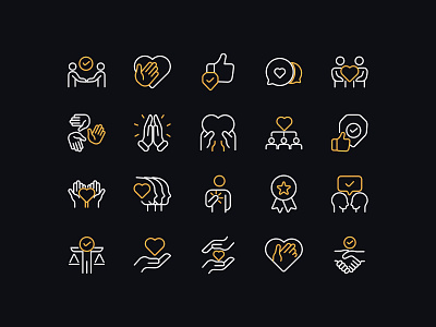 Trust Icon Set civic pulse community core values empathy empathy grid goodness glyphs heart hand humanity icons icon icons illustration kindness kindwire lineicons minimalicons respect support together icons trust trustline icons