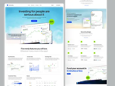 Ivesting Landing Page crypt design e commerce investing platform landing page web design website
