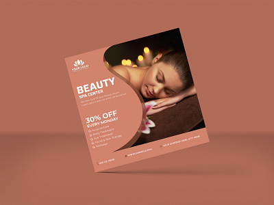 Beauty and Spa Salon Square Banner or Social Media Post Template barbershop beauty flyer beauty salon design flyer flyer design graphic design hair salon illustration salon flyer spa square flyer square post