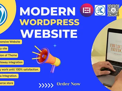 wordpress website design service 3d astra theme branding business website divi theme elementor elementor pro graphic design landing page modern motion graphics portfolio website responsive website woo commerce wordpress